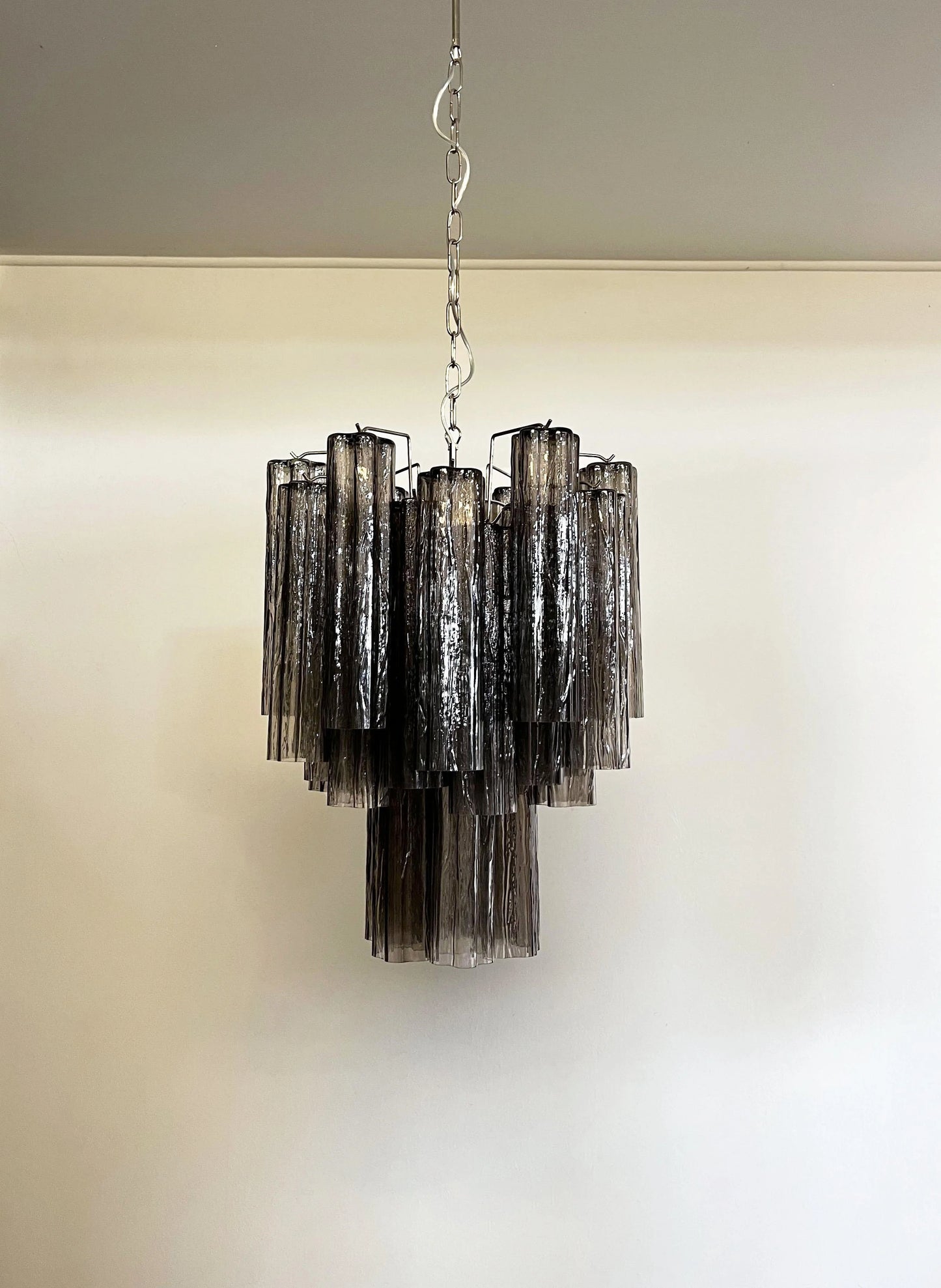 Fantastic Smoked Murano Tube Chandelier