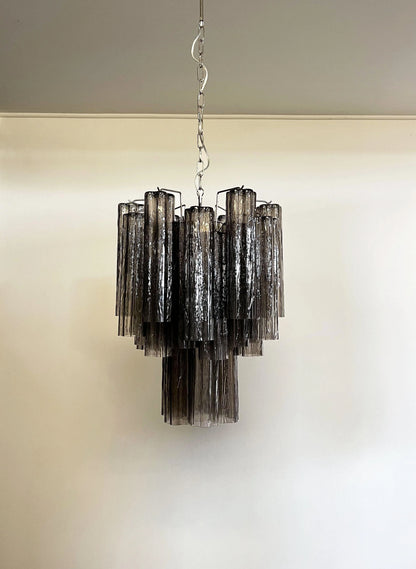 Fantastic Smoked Murano Tube Chandelier