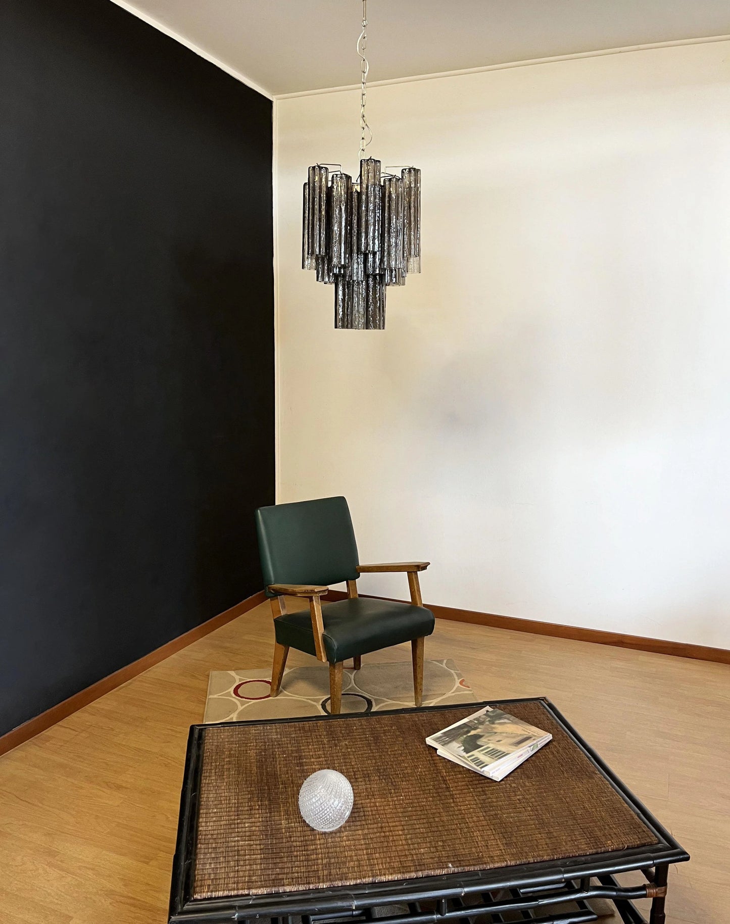 Fantastic Smoked Murano Tube Chandelier