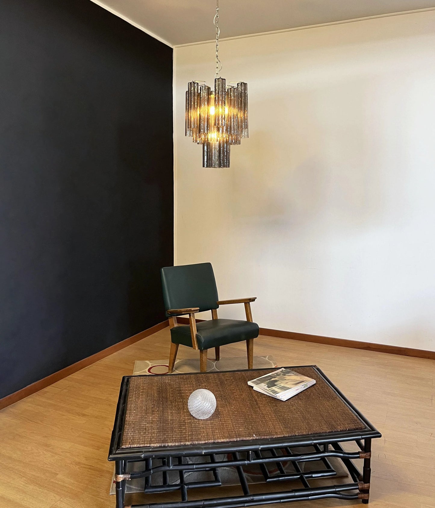 Fantastic Smoked Murano Tube Chandelier