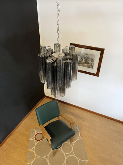Fantastic Smoked Murano Tube Chandelier