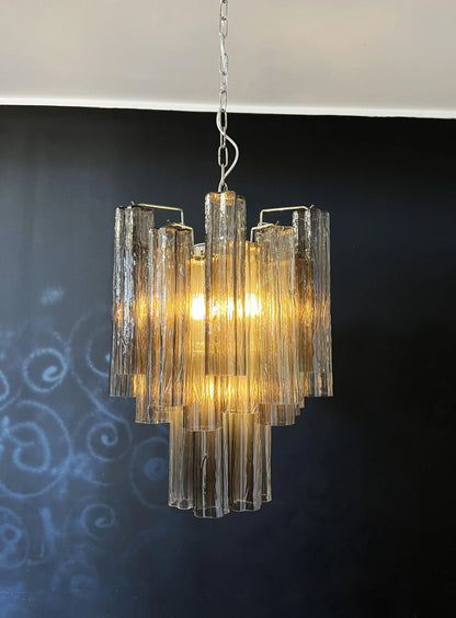 Fantastic Smoked Murano Tube Chandelier