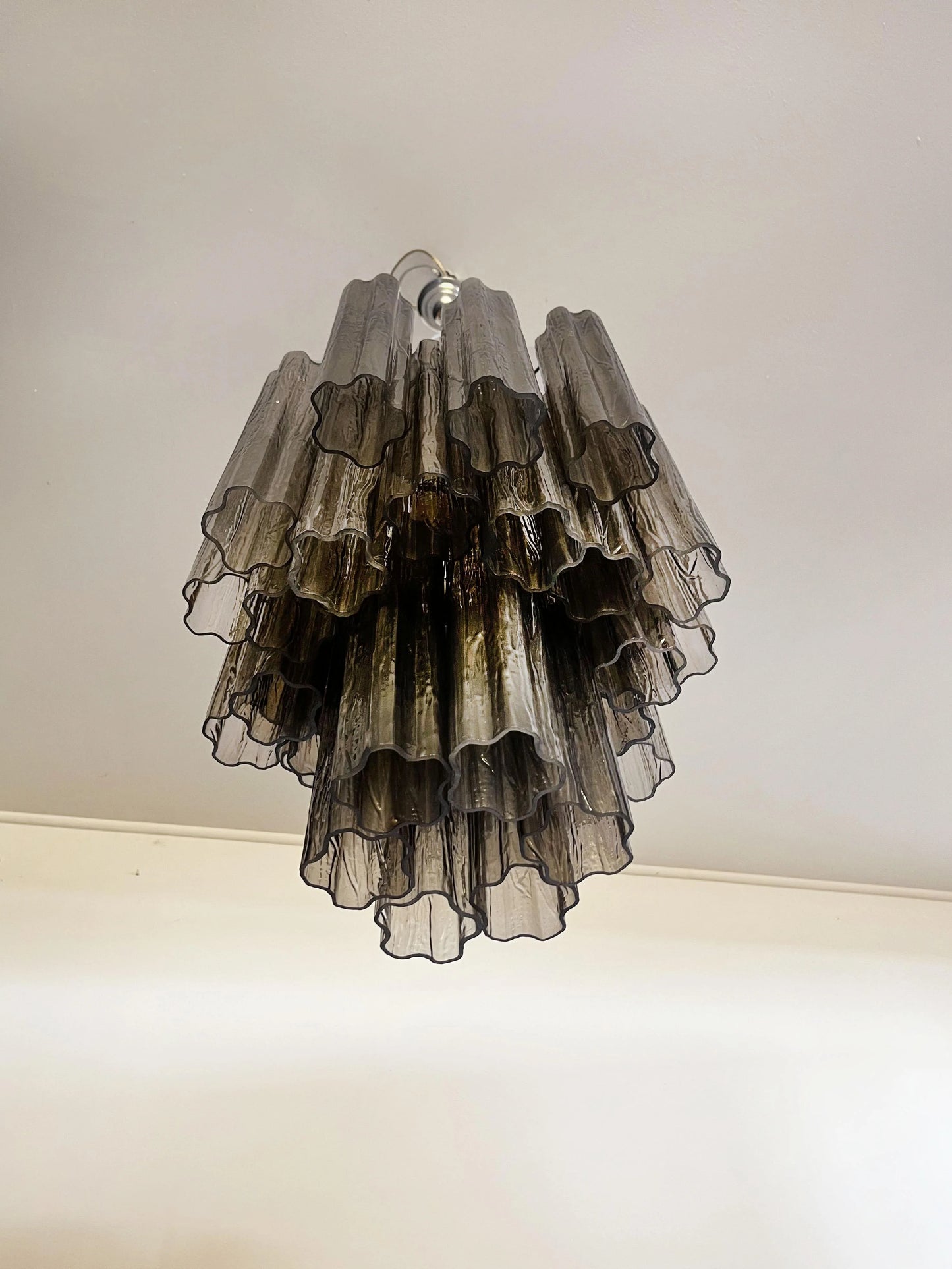Fantastic Smoked Murano Tube Chandelier