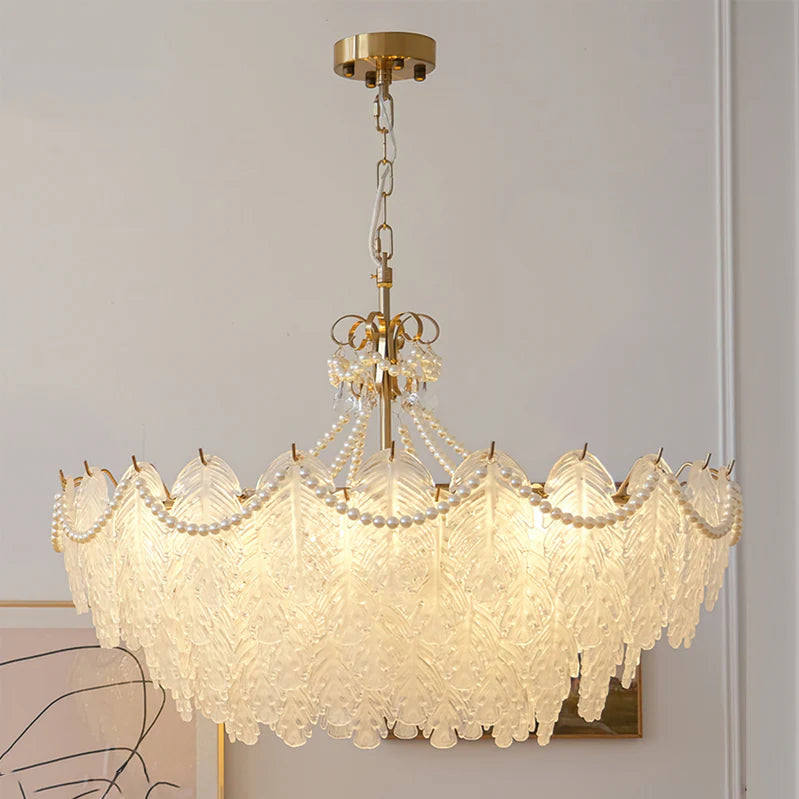 Feather Glass Chandelier