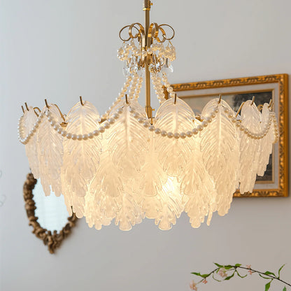 Feather Glass Chandelier