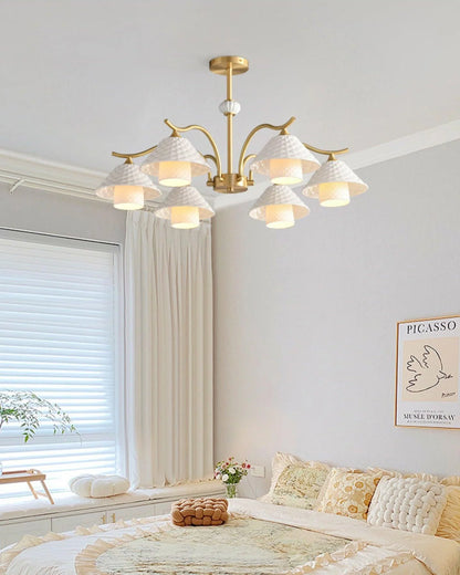 Flared Gold Ceramic Chandelier