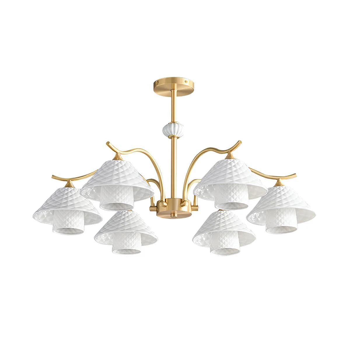 Flared Gold Ceramic Chandelier