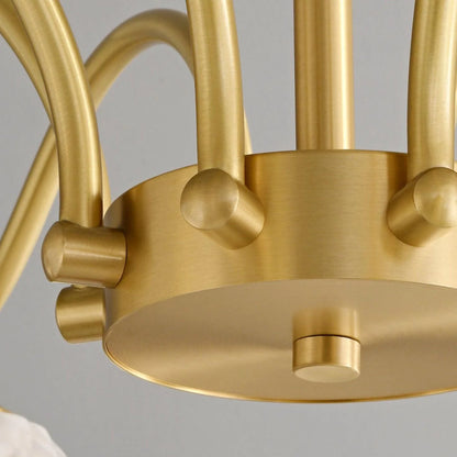 Flared Gold Ceramic Chandelier