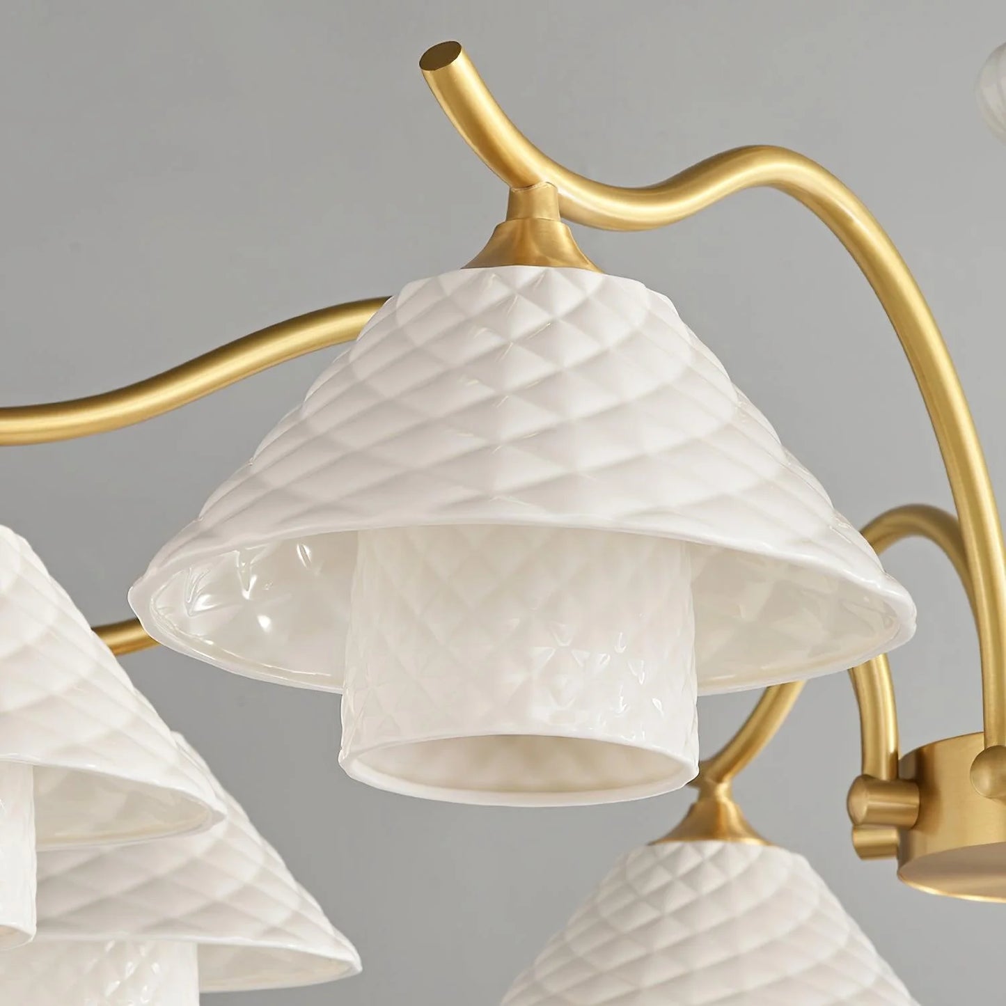 Flared Gold Ceramic Chandelier