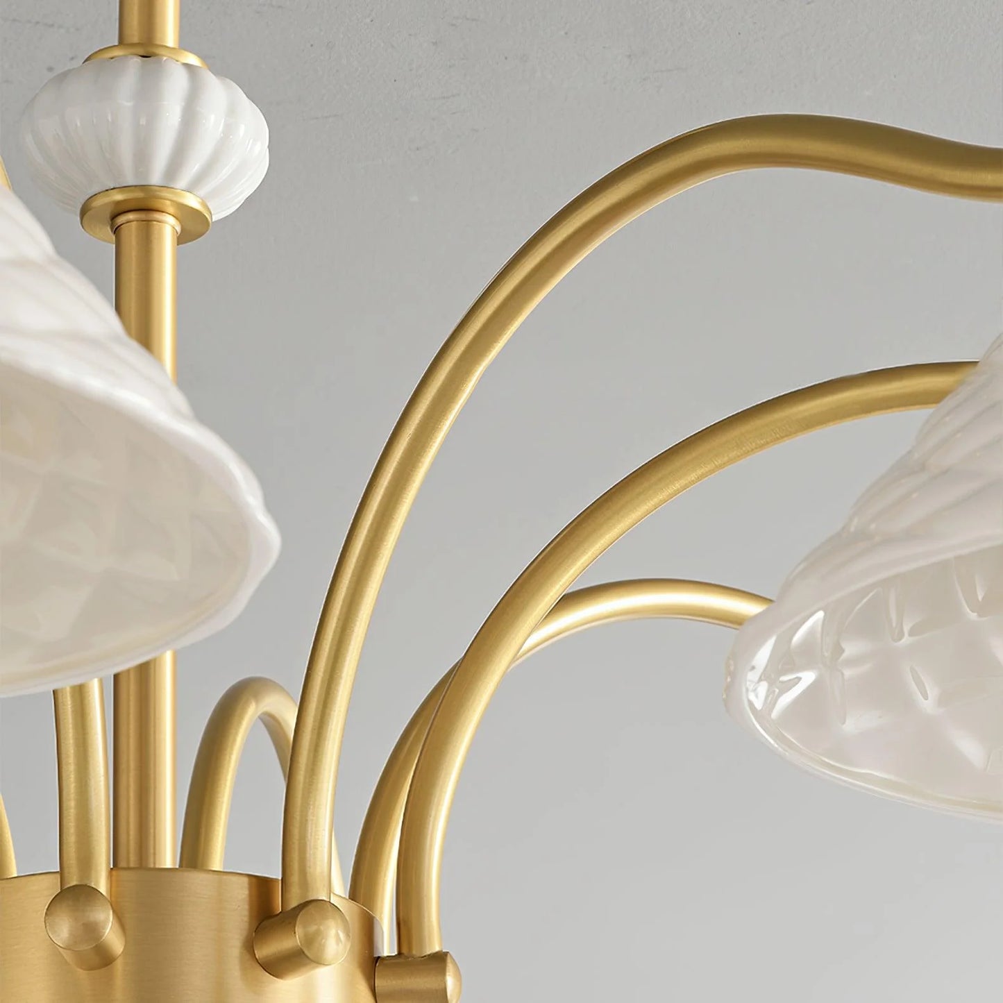 Flared Gold Ceramic Chandelier