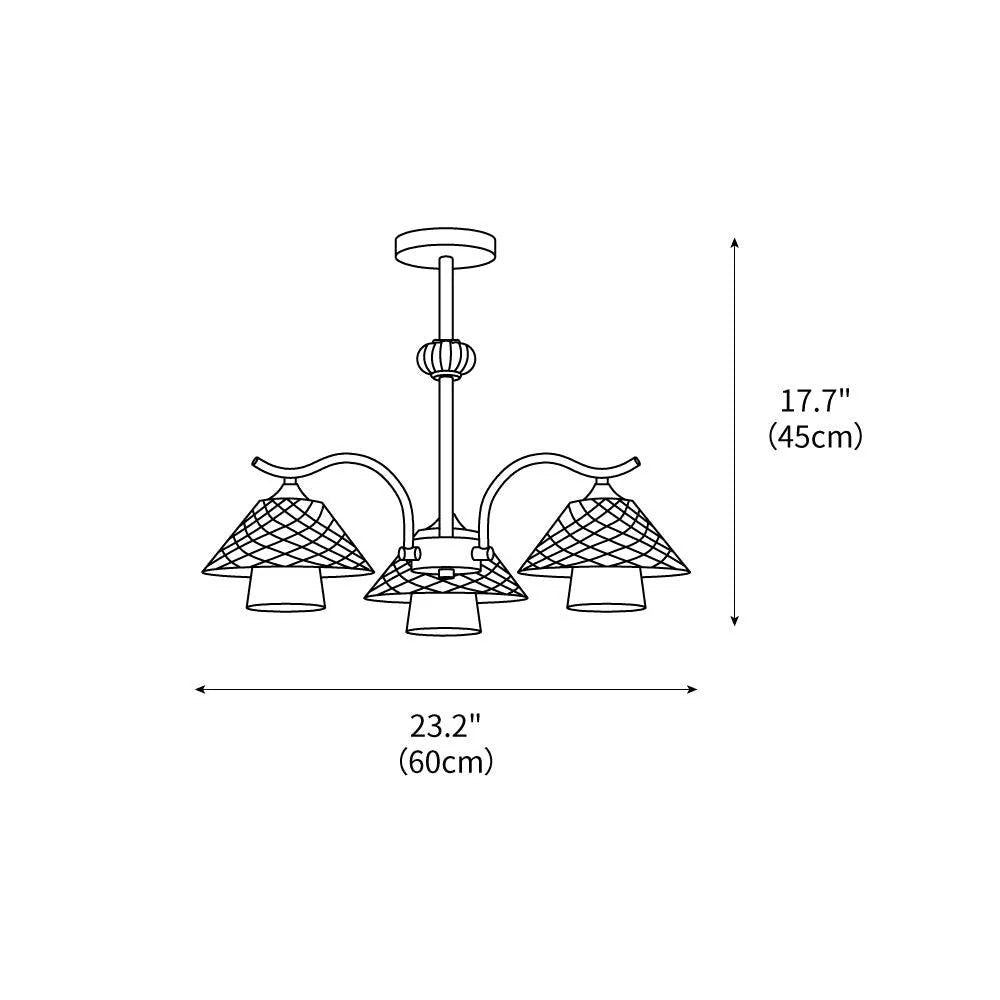 Flared Gold Ceramic Chandelier