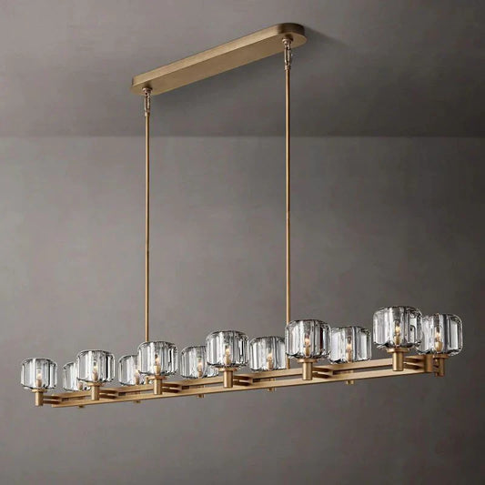 Gindy Crystal Linear Chandelier 12 Lights 72"