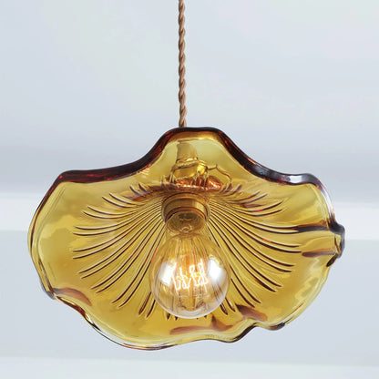 Glass Hibiscus Flower Pendant Light