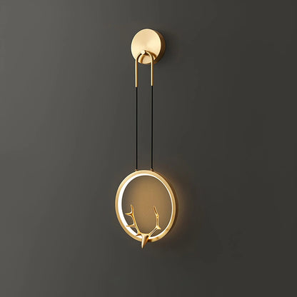 Golden Antler Wall Light