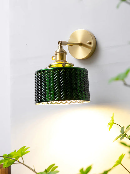 Green Glass Wall Lamp
