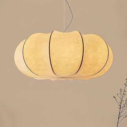 Oblate Silk Pendant Lamp