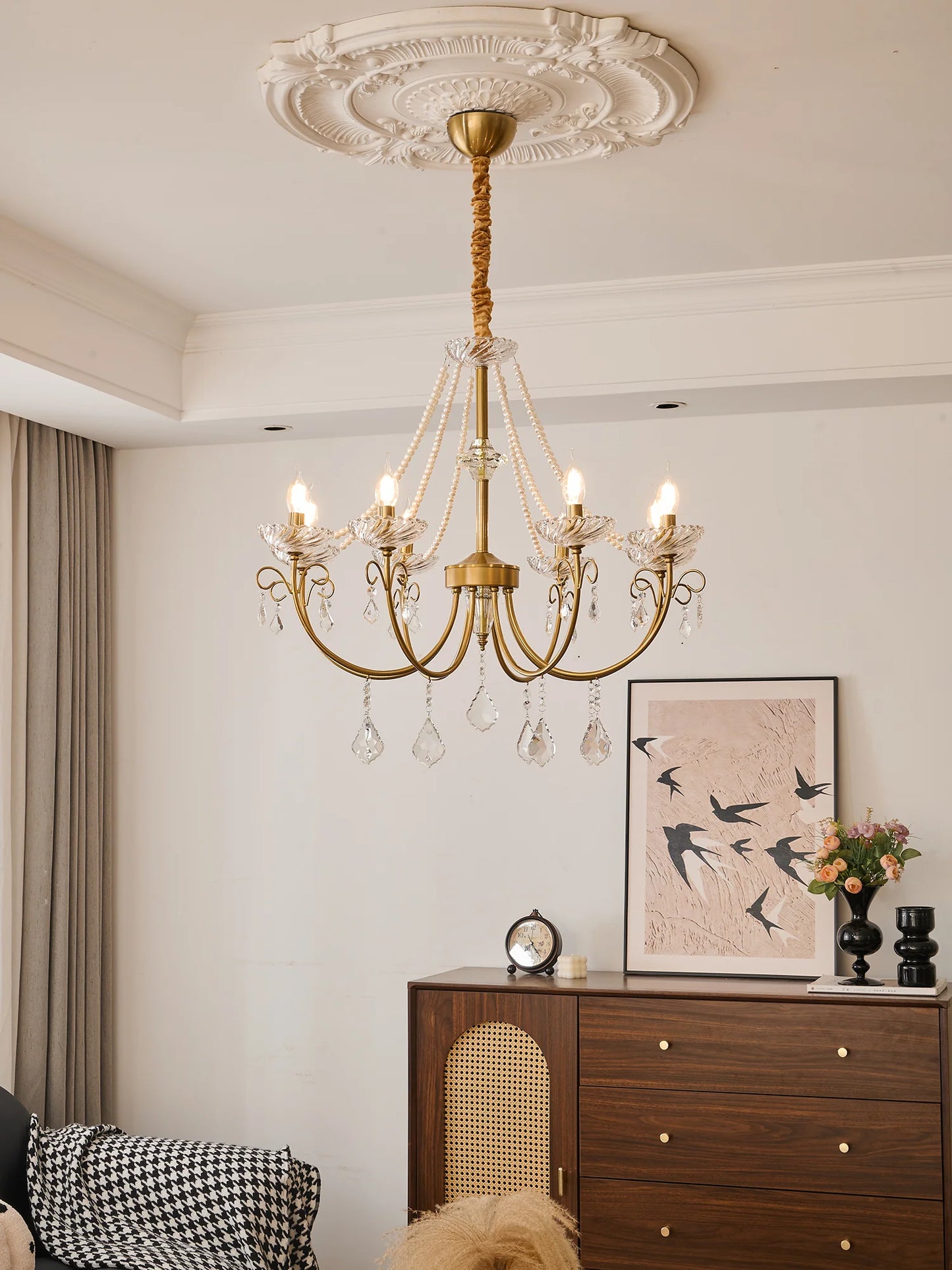 Imperial Pearl Crystal Chandelier