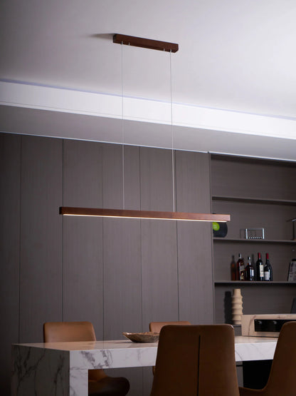 Linear Wooden Pendant Light