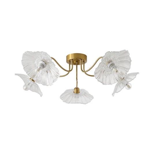 Lotus Leaf Glass Ceiling Lamp