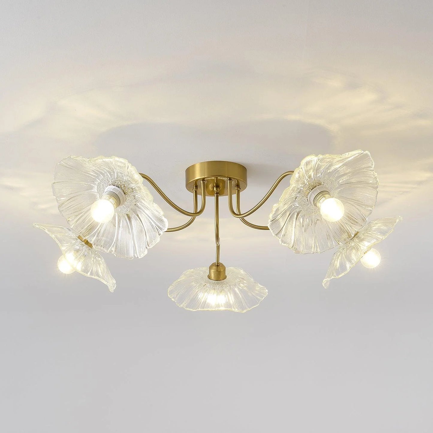 Lotus Leaf Glass Ceiling Lamp