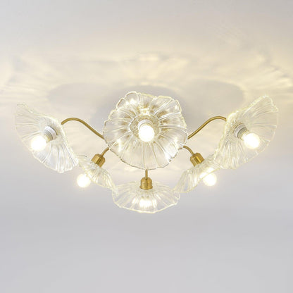 Lotus Leaf Glass Ceiling Lamp