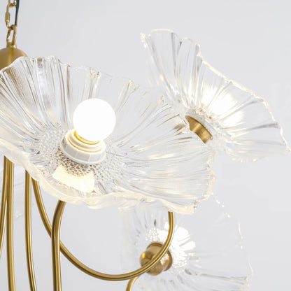 Lotus Leaf Glass Chandelier