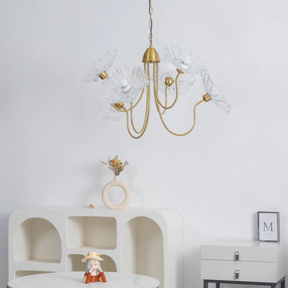 Lotus Leaf Glass Chandelier