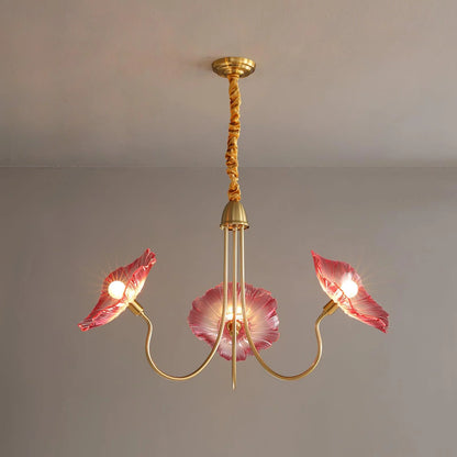 Lotus Leaf Glass Chandelier