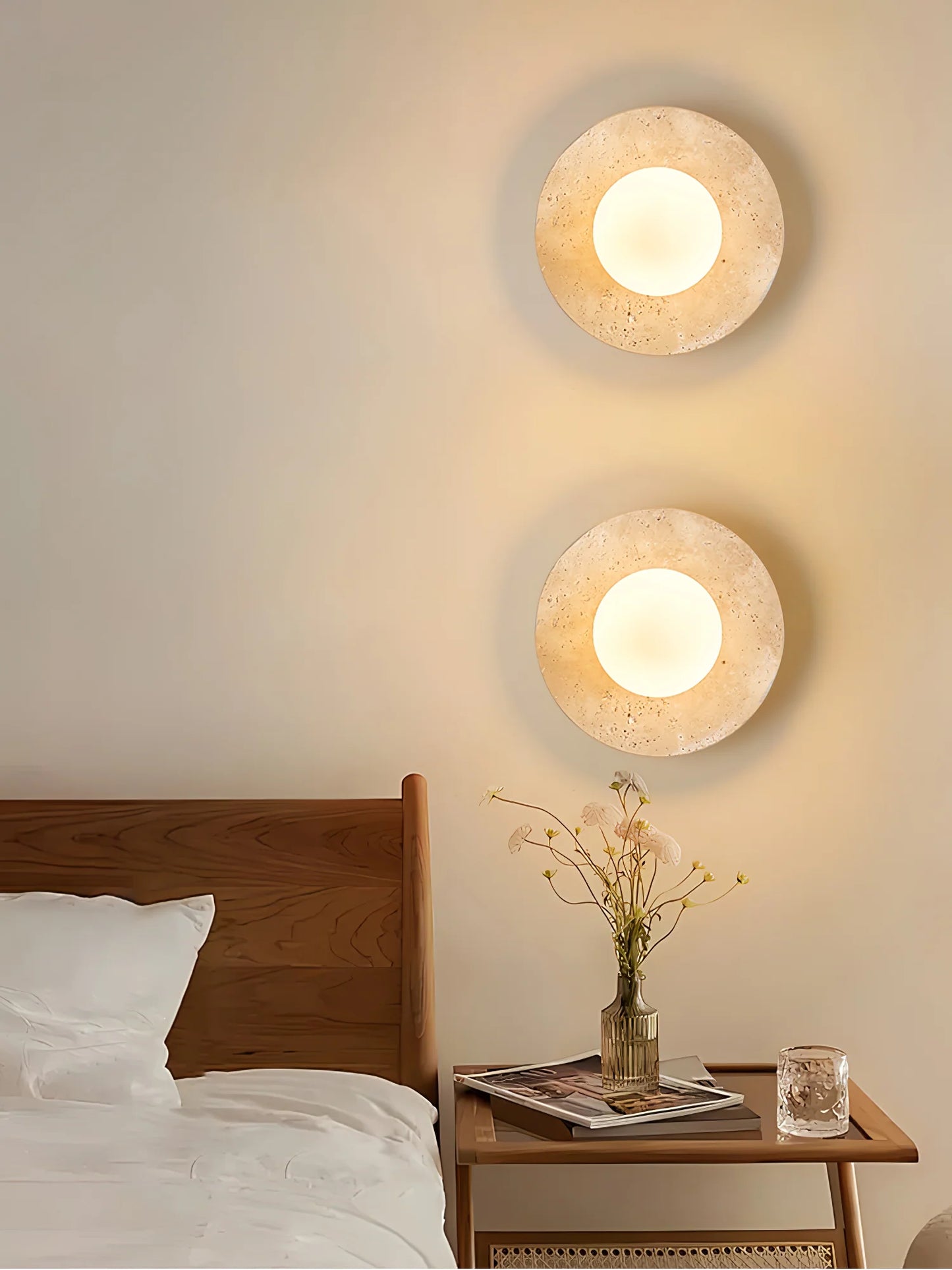 Lunaro Travertine Sconce