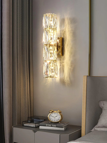 Luxury Crystal Column LED Wall Lamp