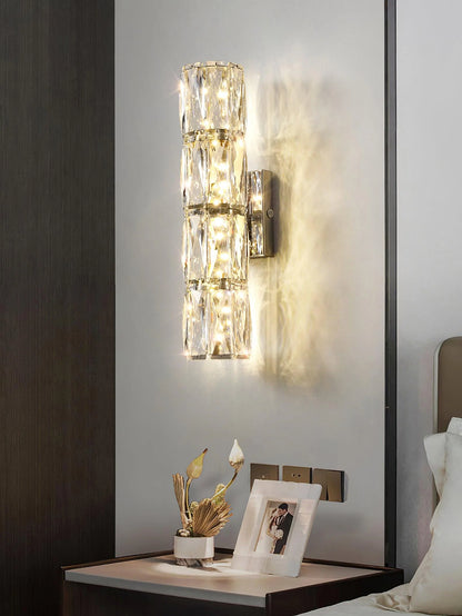 Luxury Crystal Column LED Wall Lamp