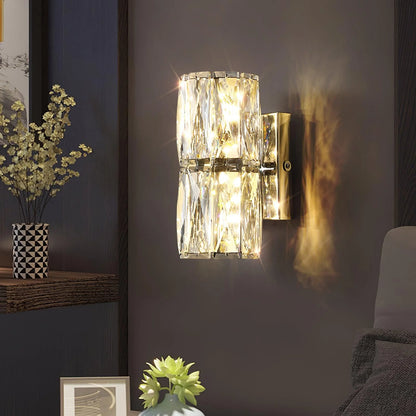 Luxury Crystal Column LED Wall Lamp