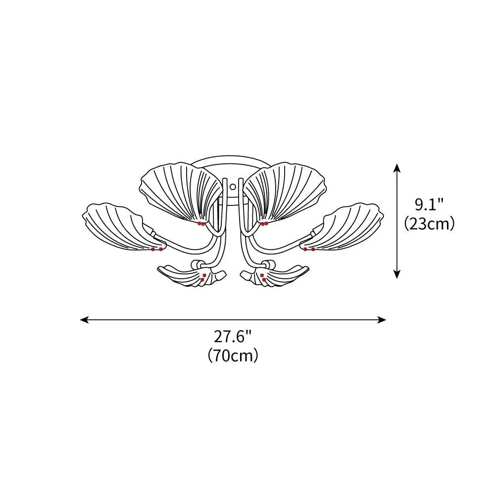 Luxury Shell Brass Ceiling Lamp