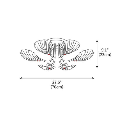 Luxury Shell Brass Ceiling Lamp
