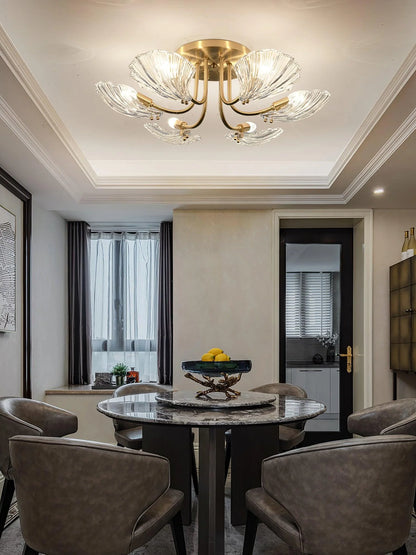Luxury Shell Brass Ceiling Lamp