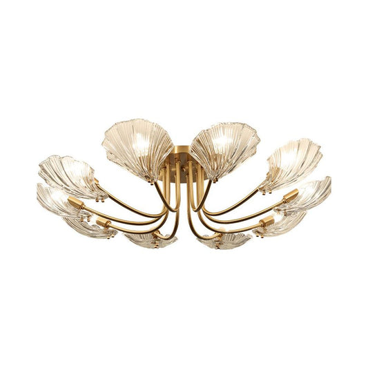 Luxury Shell Brass Ceiling Lamp