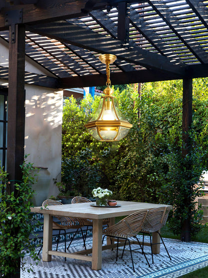 Monterey Polished Brass Outdoor Pendant Light