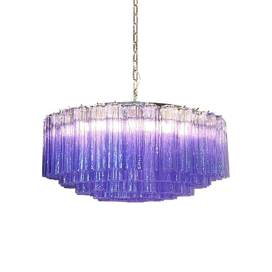 Murano Large Amethyst Tube Chandelier