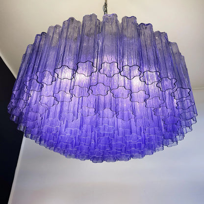 Murano Large Amethyst Tube Chandelier