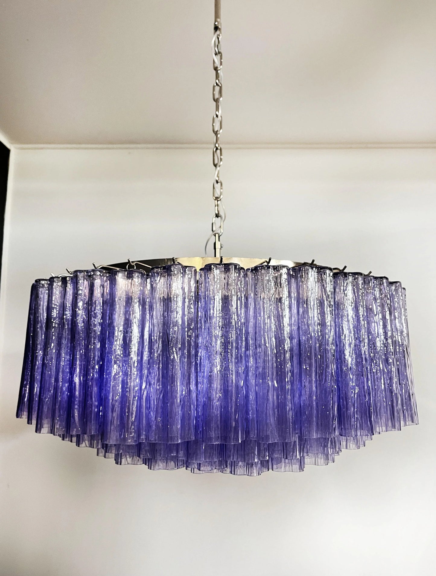 Murano Large Amethyst Tube Chandelier
