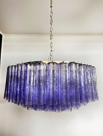 Murano Large Amethyst Tube Chandelier