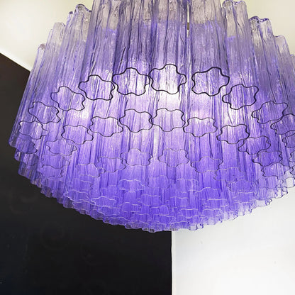 Murano Large Amethyst Tube Chandelier