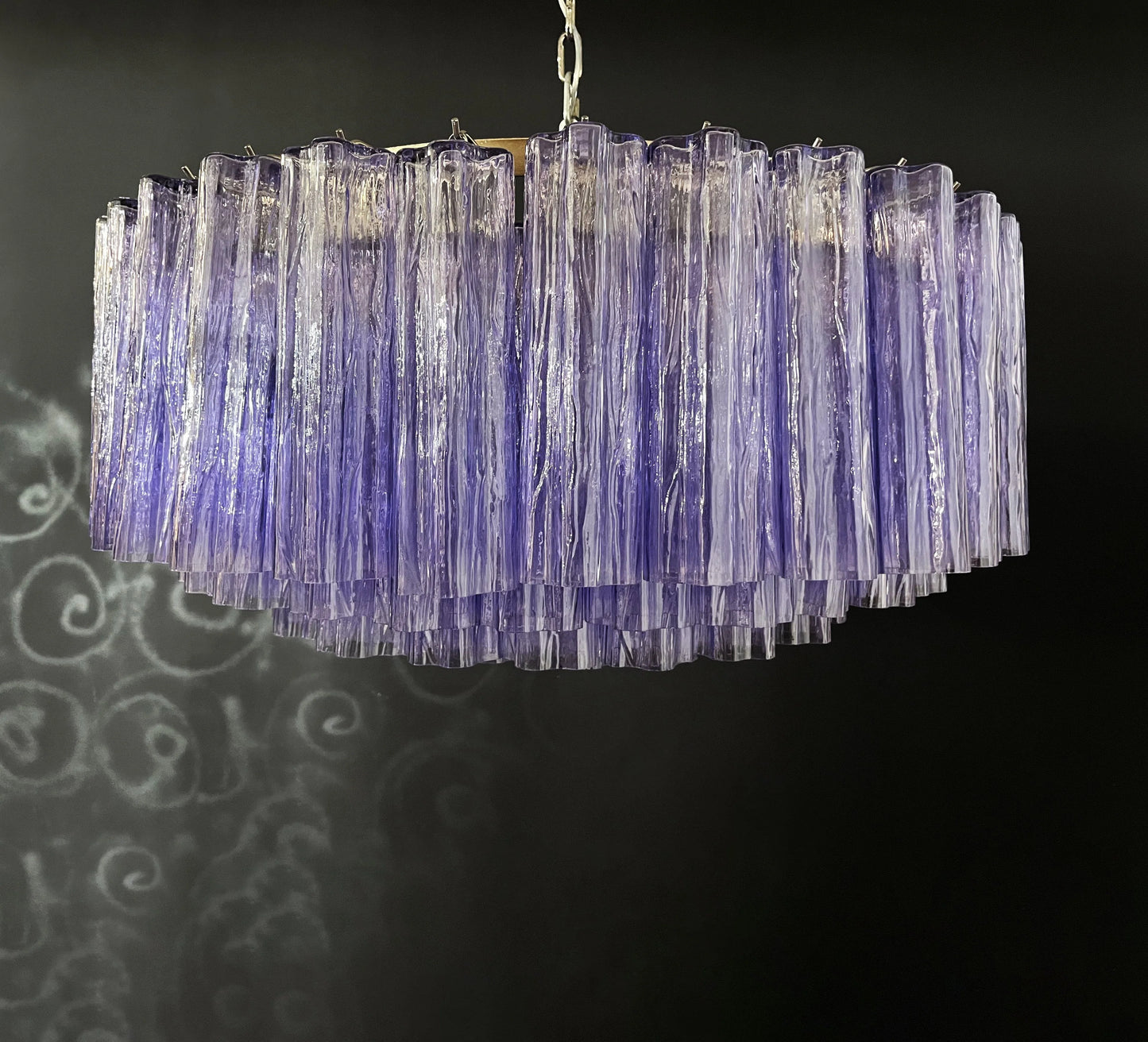 Murano Large Amethyst Tube Chandelier