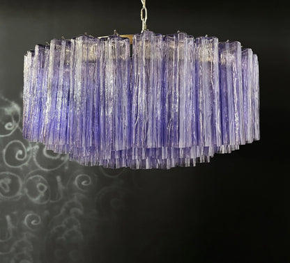 Murano Large Amethyst Tube Chandelier