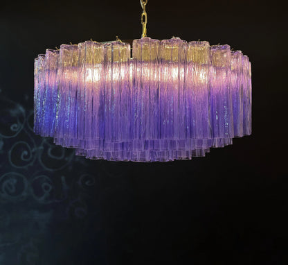 Murano Large Amethyst Tube Chandelier