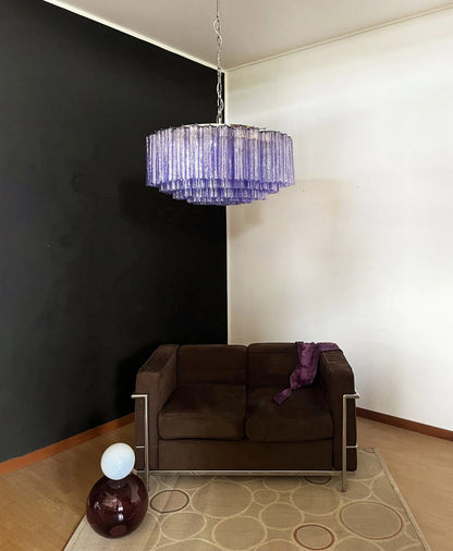 Murano Large Amethyst Tube Chandelier