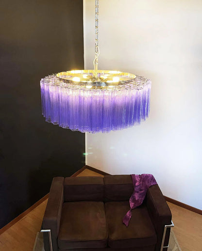 Murano Large Amethyst Tube Chandelier