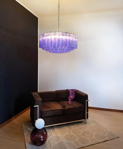 Murano Large Amethyst Tube Chandelier