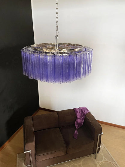 Murano Large Amethyst Tube Chandelier
