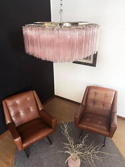 Murano Large Pink Tube Chandelier